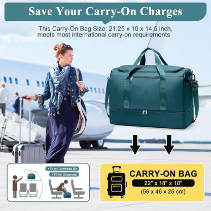 Extra Large Travel Duffel Bag, Carry-On Weekender Bags for Women Travel