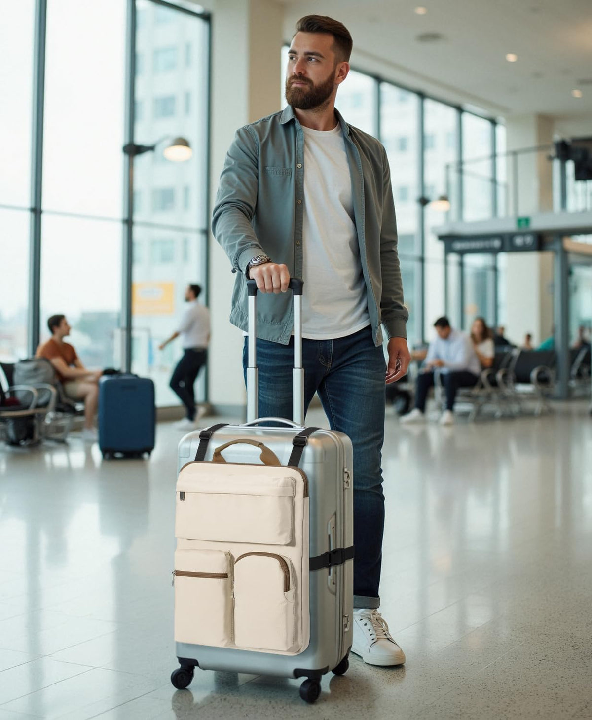 Over Luggage Organizer for Carry On Bag, Suitcase Organizer with Pockets