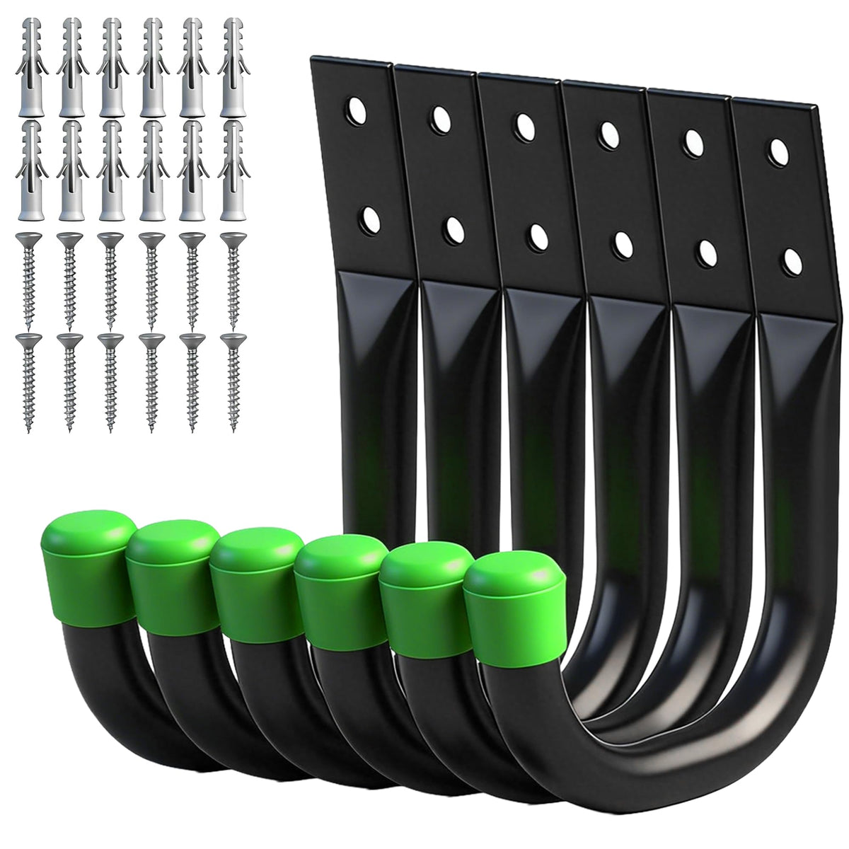 Heavy Duty Garage Storage Hooks, 12-piece Bike Hooks for Garage Wall, Utility Garage Hooks, Wall Mount J Hook for Hanging, Large Metal Storage Organizer Tool, Extension Cord Hanger