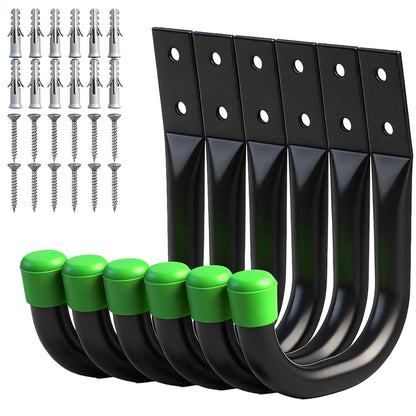 Heavy Duty Garage Storage Hooks, 12-piece Bike Hooks for Garage Wall, Utility Garage Hooks, Wall Mount J Hook for Hanging, Large Metal Storage Organizer Tool, Extension Cord Hanger