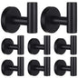Towel Hooks Bathroom Coat Robe Wall Hook Heavy Duty Door Hanger Towel Robe Clothes Cabinet Closet Sponges Rack for Bathroom Bedroom Kitchen Hotel Pool 4 Packs Black(Drilling Installation)