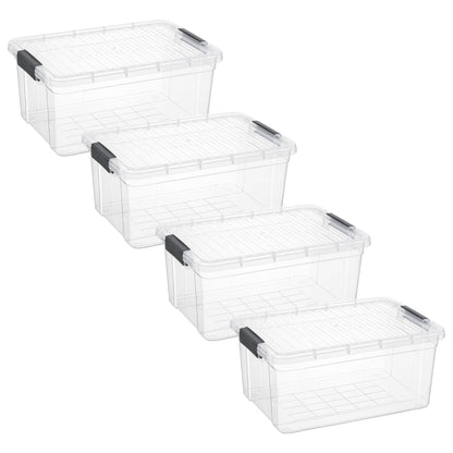 Superio 13.7 Quart Clear Plastic Storage Bin with Lid, Stackable Organizer Box, BPA-Free Storage Container for Home, Garage, School & Office, 1 Pack