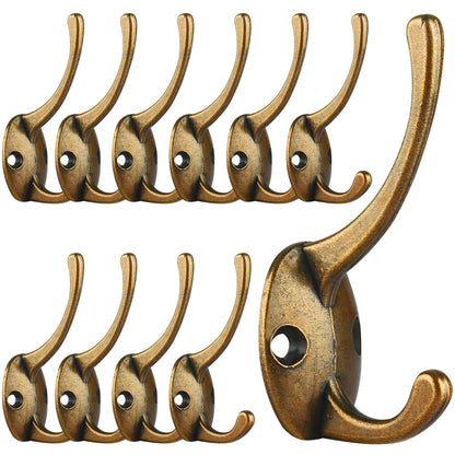 IBosins 32 Pack Black Double Coat Hooks Wall Mounted with 64 Screws