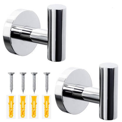 Towel Hooks Bathroom Coat Robe Wall Hook Heavy Duty Door Hanger Towel Robe Clothes Cabinet Closet Sponges Rack for Bathroom Bedroom Kitchen Hotel Pool 4 Packs Black(Drilling Installation)