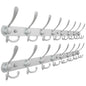 Dseap Coat Rack Wall Mounted - 5 Tri Hooks, Heavy Duty, Stainless Steel, Metal Coat Hook Rail for Coat Hat Towel Purse Robes Mudroom Bathroom Entryway (Black, 2 Packs)