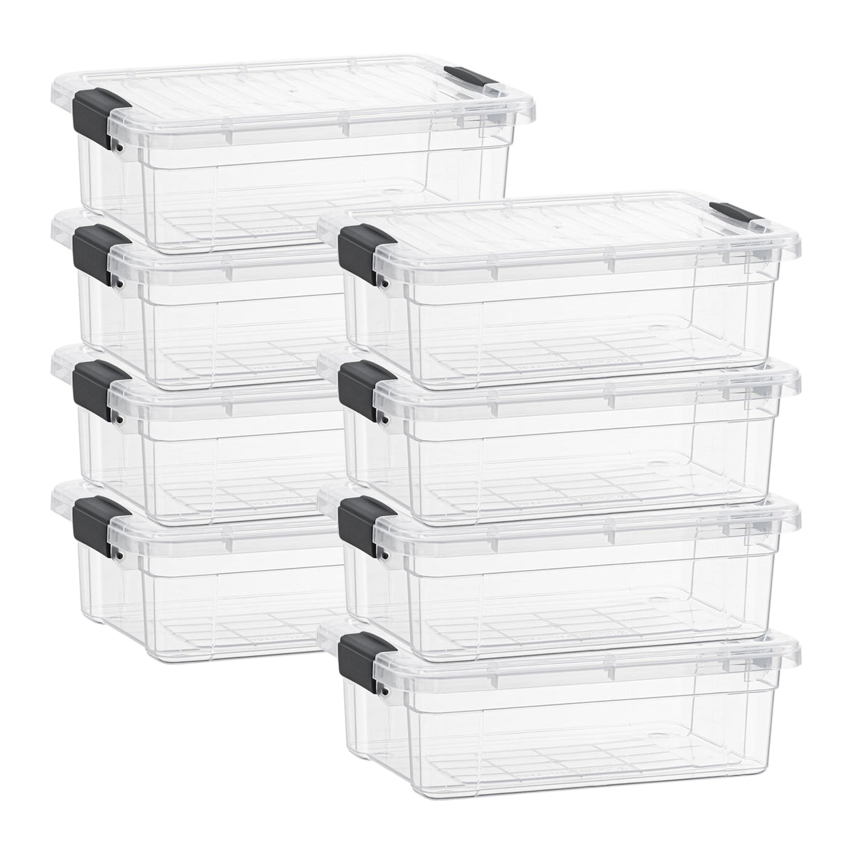 Superio 13.7 Quart Clear Plastic Storage Bin with Lid, Stackable Organizer Box, BPA-Free Storage Container for Home, Garage, School & Office, 1 Pack