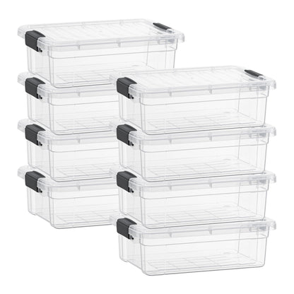 Superio 13.7 Quart Clear Plastic Storage Bin with Lid, Stackable Organizer Box, BPA-Free Storage Container for Home, Garage, School & Office, 1 Pack