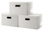 PRANDOM Large Collapsible Storage Bins with Lids [3-Pack] Linen/Cotton Blend Foldable Storage Boxes Organizer Containers Baskets Cube with Cover for Home Bedroom Closet Office Nursery(17.7x11.8x11.8)