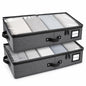 HOMELUX THEORY Under Bed Storage, Low Profile 2pc with Lid, Black