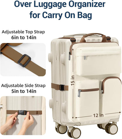 Over Luggage Organizer for Carry On Bag, Suitcase Organizer with Pockets