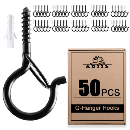 ADIIL Q Hanger Ceiling Screw Hooks for Hanging Outdoor String Light, Plants