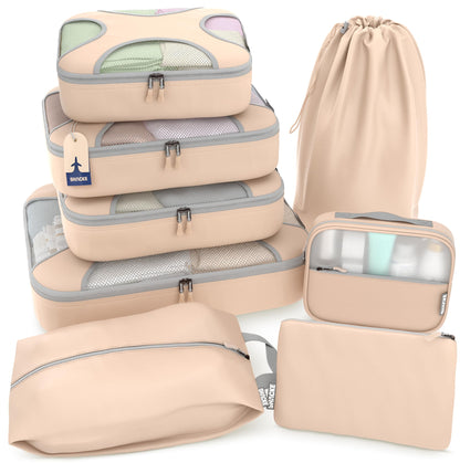 Shacke 5 Set Packing Cubes for Travel with Laundry Bag (Green Grass)