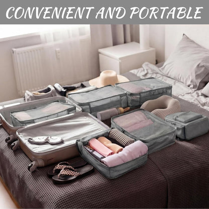 Silkfly 4 Pcs XL Packing Cube for Travel Luggage,Simple,Gray