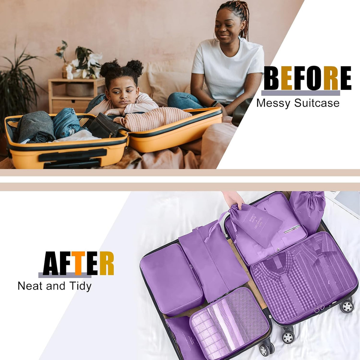 Packing Cubes for Travel 8 Set Luggage Organizer Bags
