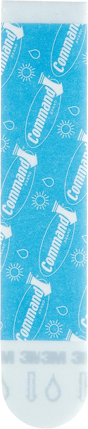 Command Water-Resistant Adhesive Refill Strips, Large (Pack of 16) – Damage-Free Hanging for Bathroom Hooks & Shower Caddies in Humid Areas, No Tools Needed, Holds 5 lb
