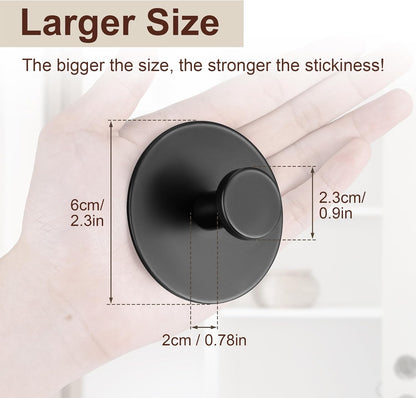 bussdis Multifunctional Towel Hooks for Bathroom Wall - Extra Sticky Stainless, Holds up to 12LB, Coat Hooks Wall Hooks, Adhesive Door Holder Hanger Shower Accessories, Matt Black Heavy Duty