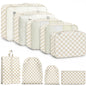 9 Set Packing Cubes for Travel Essentials - Lightweight Carry-On Luggage Organizer Bags with Shoe, Clothes & Laundry Bags for Airplane, Family & Business Travel, Leopard print
