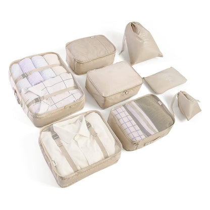 LANSKLBD 6/8 Set Packing Cubes for Suitcases Travel Luggage Packing Organizers,Travel Accessories Essentials Luggage Organizer with Shoe/Tioletry/Laundry Bag (Black, 6 set)