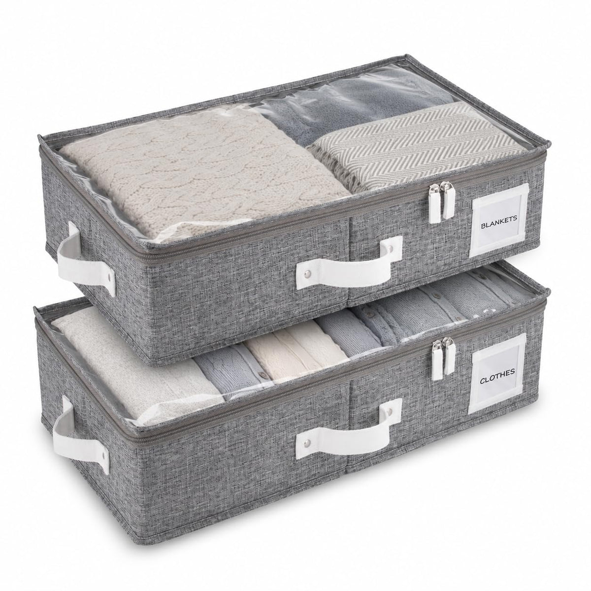 HOMELUX THEORY Under Bed Storage, Low Profile 2pc with Lid, Black