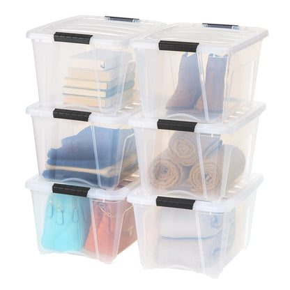 IRIS USA 6-Pack 54 Quart Storage Bins with Lids, Clear