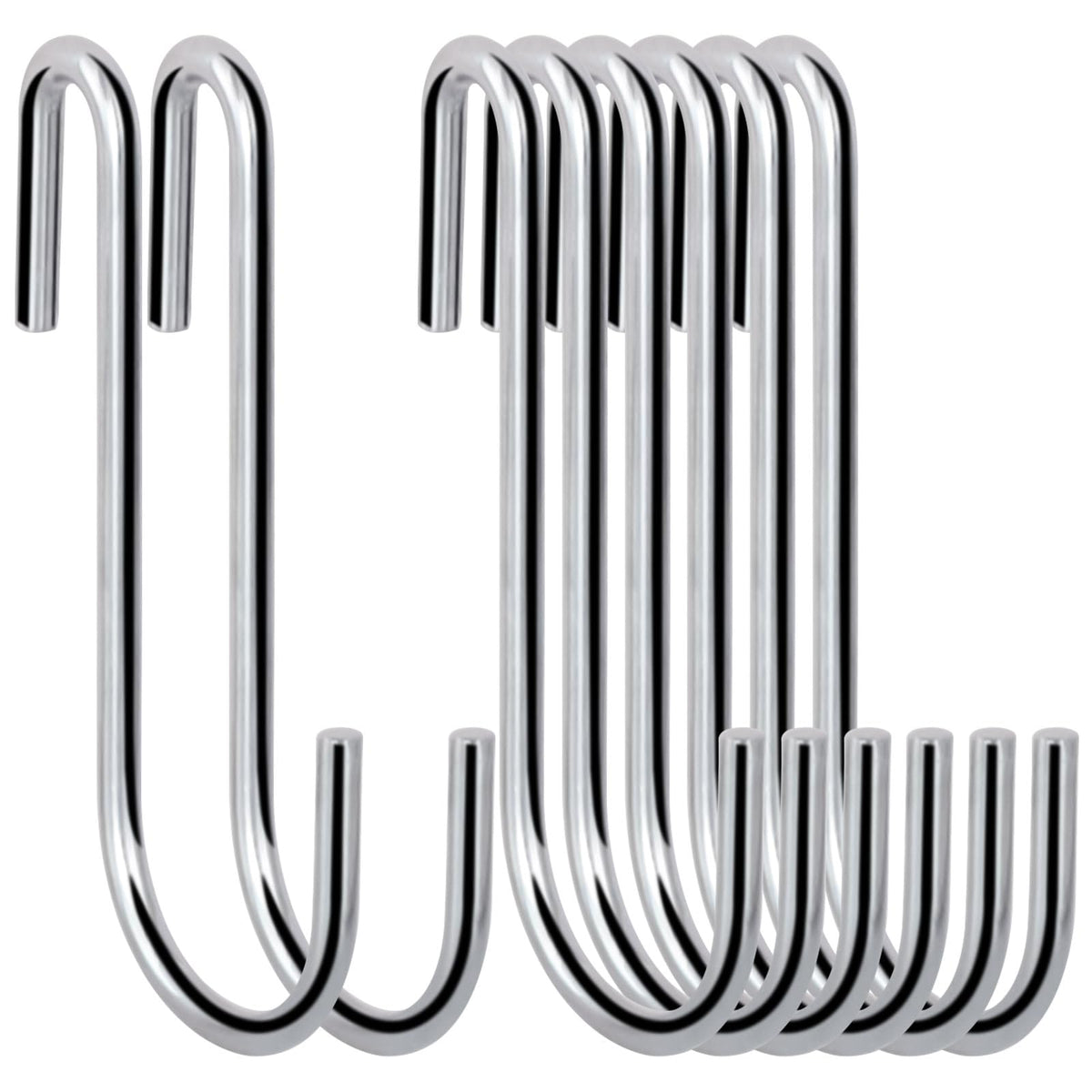 30 Pack 2.4 inches Heavy Duty S Hooks for Hanging, Pan Pot Holder Wire Shelves Rack Hooks for Hanging, S Shaped Hanger Metal Hooks for Kitchen Pots Utensils Jeans Clothes Bags Hats Towels Plants