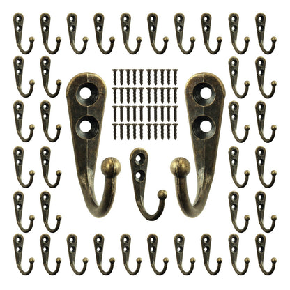 POZEAN Wall Hooks for Hanging, 40 Pack Black Small Coat Hooks with 80 Screws, Heavy Duty Single Prong Wall Hooks for Keys, Cups,Towels,Bag and More