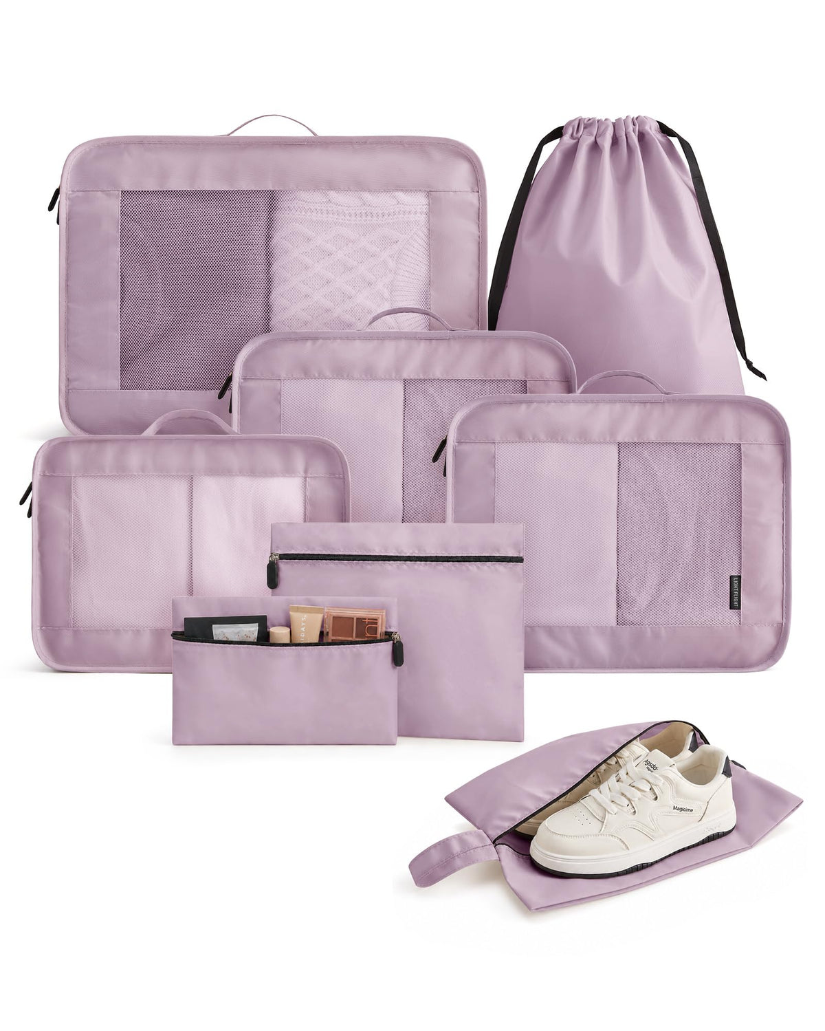 LIGHT FLIGHT 8 Set Packing Cubes for Travel, Cruise Ship Travel Essentials