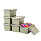 IRIS USA Storage Bins with Lids |Made in USA| 6 Qt - (4-Pack) - Clear