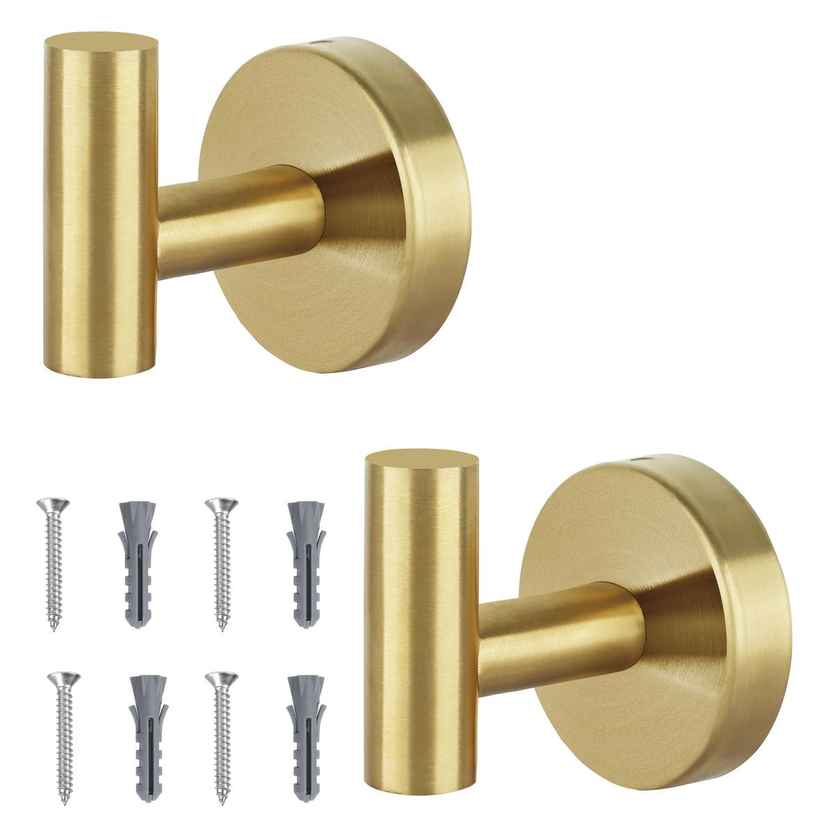 Towel Hooks Bathroom Coat Robe Wall Hook Heavy Duty Door Hanger Towel Robe Clothes Cabinet Closet Sponges Rack for Bathroom Bedroom Kitchen Hotel Pool 4 Packs Black(Drilling Installation)