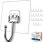 Adhesive Large Wall Hooks for Hanging Heavy Duty No Drill, 22 lbs, 12 pcs