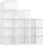 Kuject X-Large Shoe Storage Boxes 12 Pack, Clear Stackable Shoe Organizer