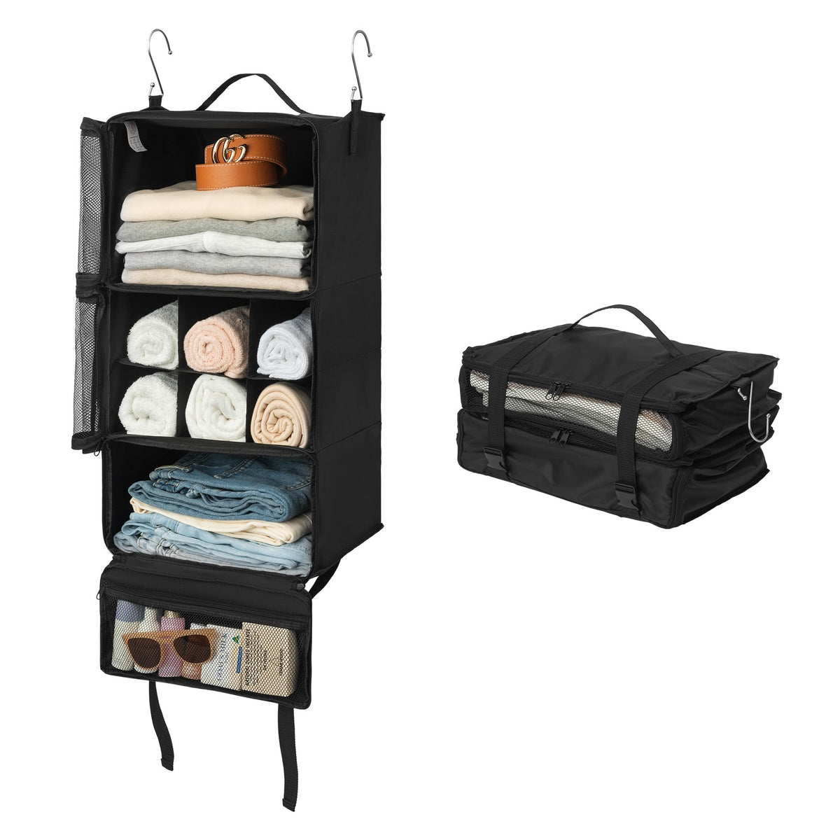 GRANNY SAYS Hanging Packing Cubes for Travel, Large Luggage Bags, Black