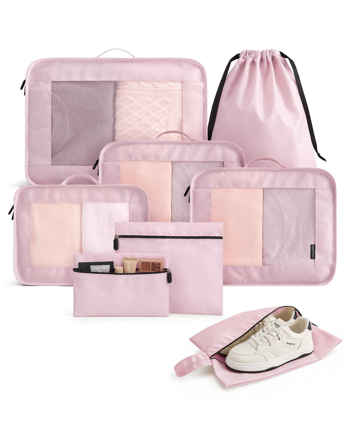 LIGHT FLIGHT 8 Set Packing Cubes for Travel, Cruise Ship Travel Essentials