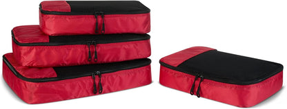Amazon Essentials 4-Piece Packing Cubes Travel Accessories Set, Luggage Organizer, Suitcase Organizer with Double Zipper, Mesh Top, Space-Saving, Large, Gray (Previously Amazon Basics)