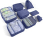 LANSKLBD 6/8 Set Packing Cubes for Suitcases Travel Luggage Packing Organizers,Travel Accessories Essentials Luggage Organizer with Shoe/Tioletry/Laundry Bag (Black, 6 set)