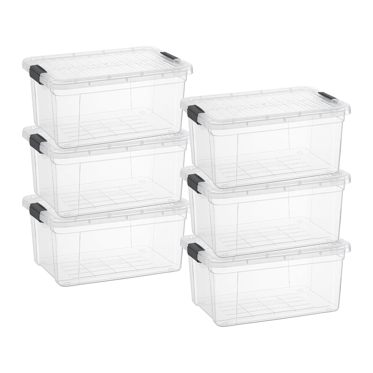 Superio 13.7 Quart Clear Plastic Storage Bin with Lid, Stackable Organizer Box, BPA-Free Storage Container for Home, Garage, School & Office, 1 Pack