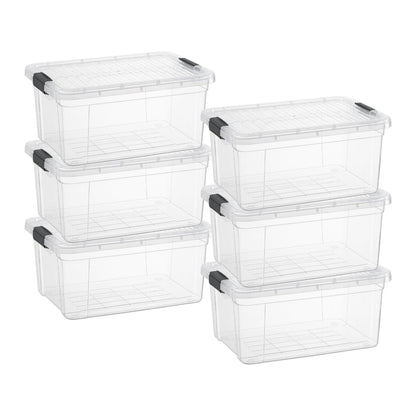 Superio 13.7 Quart Clear Plastic Storage Bin with Lid, Stackable Organizer Box, BPA-Free Storage Container for Home, Garage, School & Office, 1 Pack