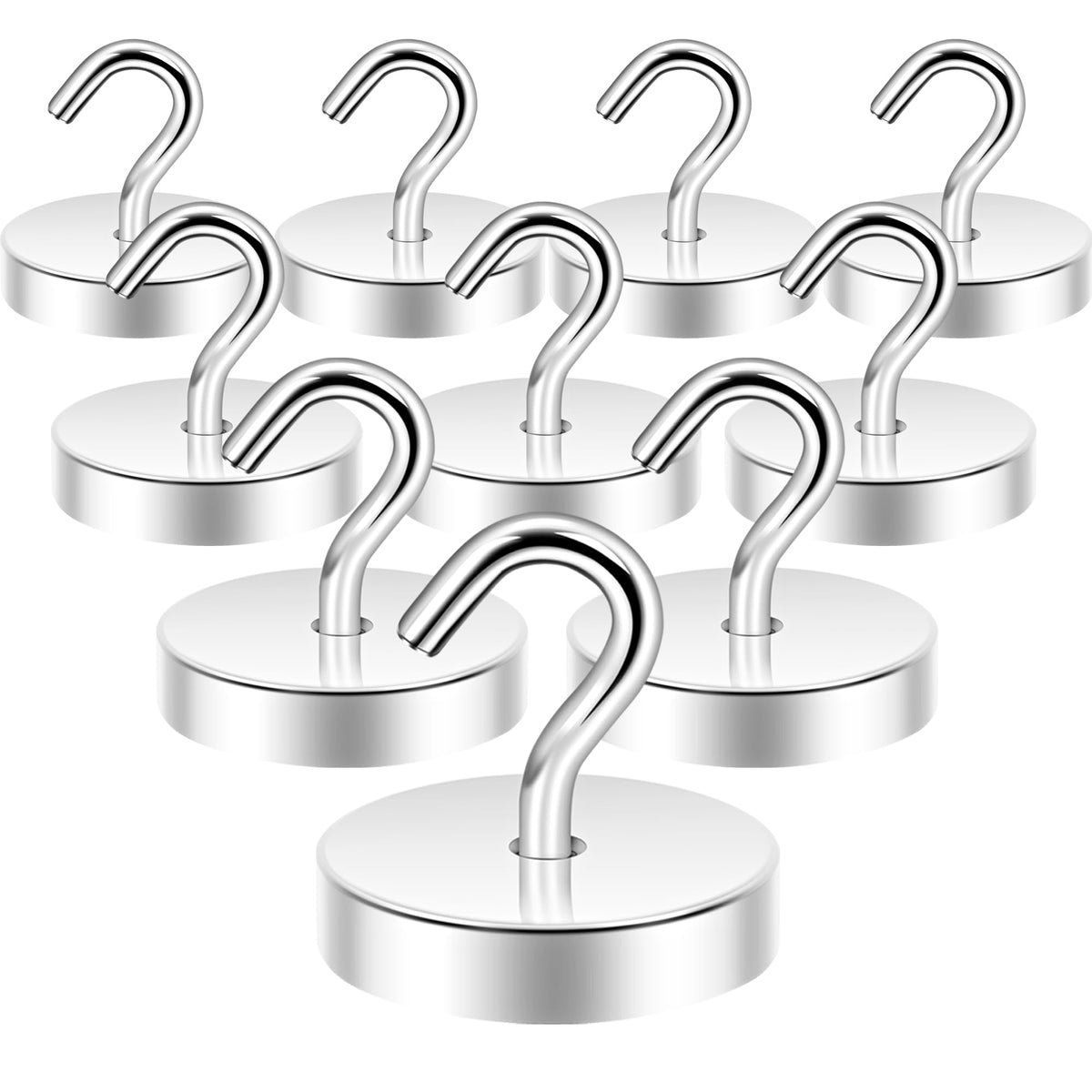 Neosmuk Magnetic Hooks Steel Tube Design for Cruise,80lb+ Black,10 Pack