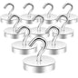 Neosmuk Magnetic Hooks Steel Tube Design for Cruise,80lb+ Black,10 Pack