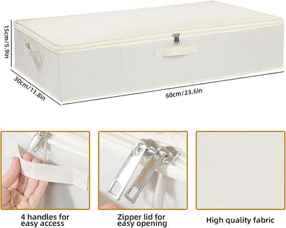 Underbed Storage Organizers,Beige,1 Pack,23.6x11.8x5.9 Inch
