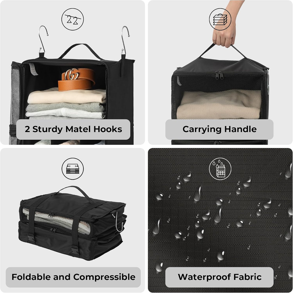 GRANNY SAYS Hanging Packing Cubes for Travel, Large Luggage Bags, Black