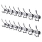 Dseap Coat Rack Wall Mounted - 5 Tri Hooks, Heavy Duty, Stainless Steel, Metal Coat Hook Rail for Coat Hat Towel Purse Robes Mudroom Bathroom Entryway (Black, 2 Packs)