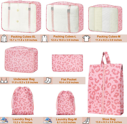 Packing Cubes for Travel - 8 Set Luggage Organizer Bags for Family, Mesh Breathable Packing Cubes for Suitcases Durable Travel Essentials Bags Set