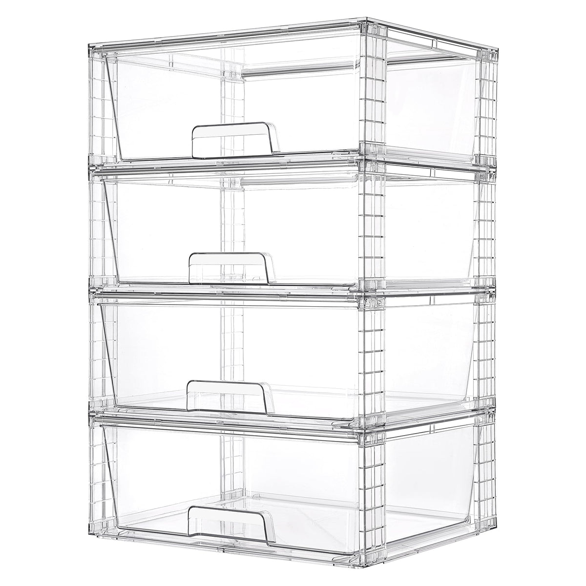 Vtopmart 2 Pack Large Clear Stackable Plastic Storage Drawers for Closet