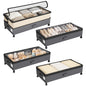 Kitstorack Under Bed Storage with Wheels 2Pack Height-adjustable Under Bed Storage Containers,Under Bed Shoe Storage Organizer with Clear Window&Label, Suitable for Clothes Storage, Gray