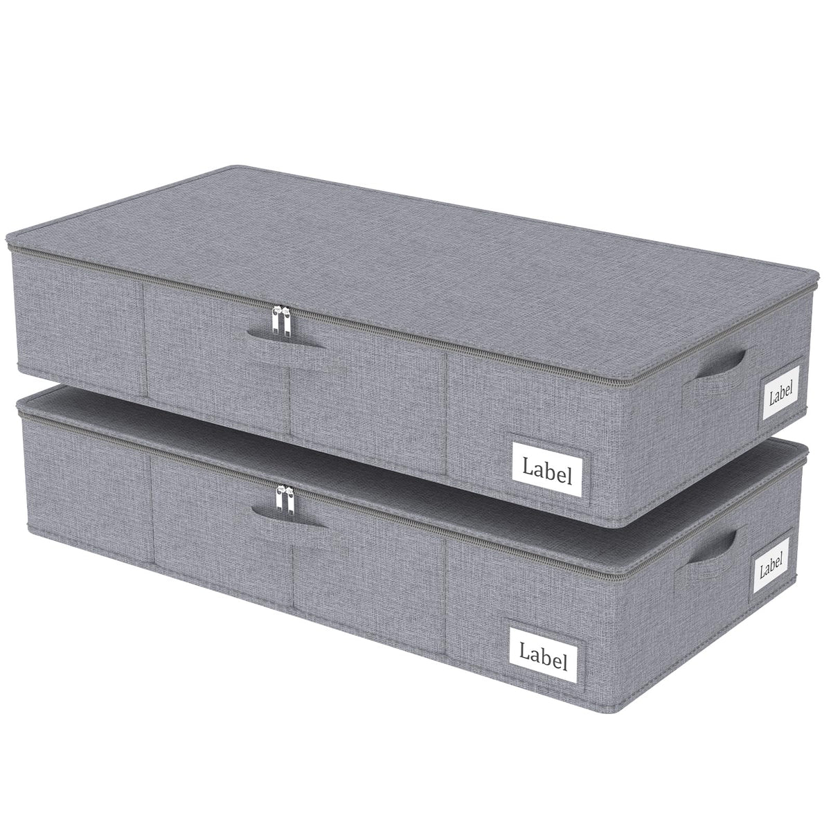 Yawinhe 27L UnderBed Storage Containers,2 Pack Closet Organizers,Beige