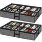 Under Bed Storage Organizer for Closet 2pc-24 Pairs Shoe Boxes