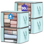 90L Large Storage Bags, 6 Pack Clothes Storage Bins Closet Organizers
