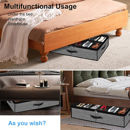 Under Bed Storage Organizer for Closet 2pc-24 Pairs Shoe Boxes