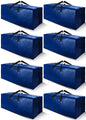 Cosy Family 8 Pack Heavy Duty Extra Large Moving Bags with Backpack Straps - Strong Handles & Zippers, Storage Totes For Space Saving, Fold Flat, Alternative to Moving Box (Set of 8, Blue)